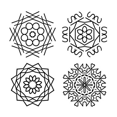 Beyaz arka plan üzerinde izole kar tanesi ince çizgi kutsal kişilerin resmi. Snow flake elemanları kış tasarım ve dekorasyon için. Buzdolabı vektör simge veya logosu