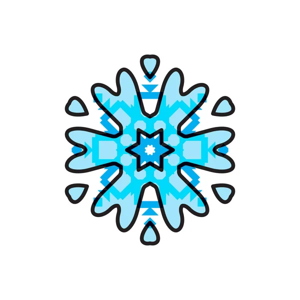 Flocon Neige Icône Bleue Isolé Sur Fond Blanc Éléments Flocon — Image vectorielle