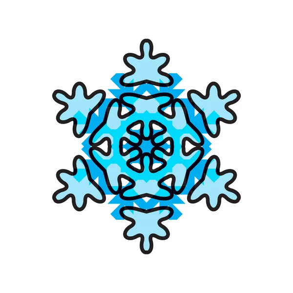 Snowflake Ícone Azul Isolado Fundo Branco Elemento Floco Neve Xmas — Vetor de Stock