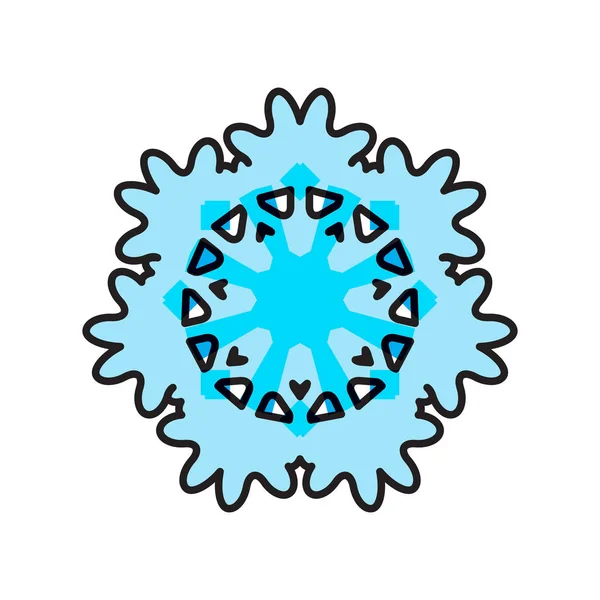 Schneeflockenblaues Symbol Isoliert Auf Weißem Hintergrund Weihnachten Schneeflocke Element Für — Stockvektor