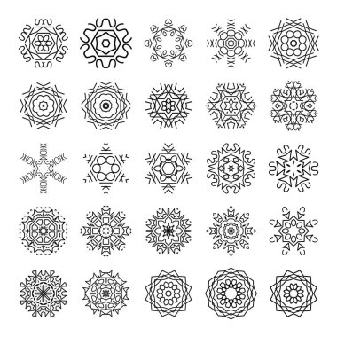 Beyaz arka plan üzerinde izole kar tanesi ince çizgi simgesi. Kış tasarım ve dekorasyon için Snow flake öğe. Buzdolabı vektör simge veya logosu