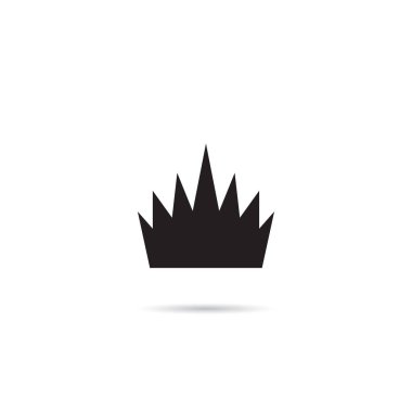 Gölge ile basit Crown simgesi. Kraliyet sembolü Diadem beyaz arka plan üzerinde izole. Taç giyme töreni vektör çizim