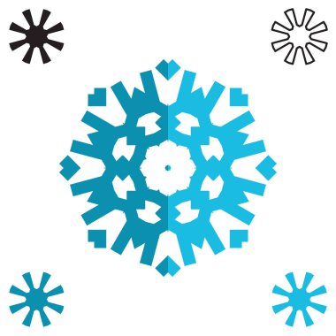 Beyaz arka plan üzerinde izole kar tanesi simgesi. Kış tasarım ve dekorasyon için Snow flake öğe. Buzdolabı vektör simge veya logosu