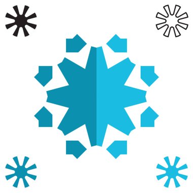 Beyaz arka plan üzerinde izole kar tanesi simgesi. Kış tasarım ve dekorasyon için Snow flake öğe. Buzdolabı vektör simge veya logosu
