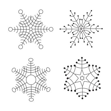 Beyaz arka plan üzerinde izole kar tanesi ince çizgi kutsal kişilerin resmi. Snow flake elemanları kış tasarım ve dekorasyon için. Buzdolabı vektör simge veya logosu