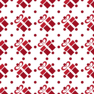 Noel hediyesi Seamless modeli Holiday Xmas hediyesi sonsuz arka plan kutuları. Yeni yıl vektör çizim