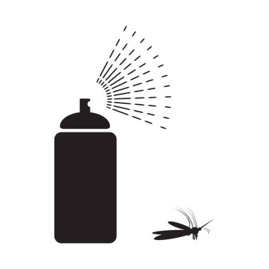 Sprey Aerosol simgesi beyaz arka plan üzerinde izole. Saç spreyi şişesi işaret ya da saç spreyi simge veya Sprey Deodorant illüstrasyon. Böcek ilacı konteyner Logo