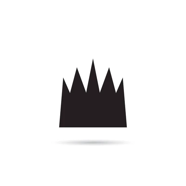 Ícone Coroa Simples Com Sombra Símbolo Real Diadem Isolado Fundo — Vetor de Stock