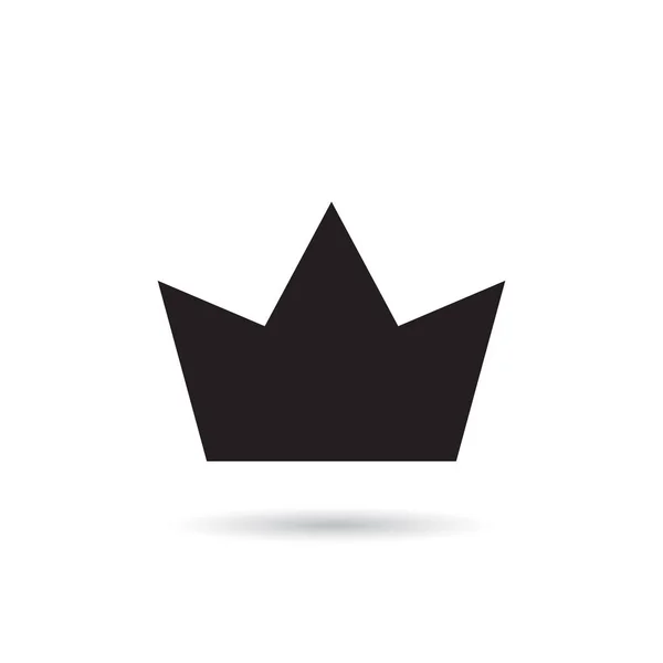 Icono Corona Simple Con Sombra Diadema Símbolo Real Aislado Sobre — Archivo Imágenes Vectoriales