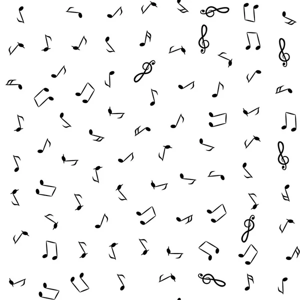 Рука Намальовані Музичні Ноти Вектор Нескінченний Фон Музичний Безшовний Візерунок — стоковий вектор