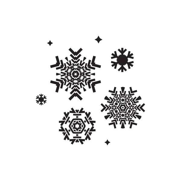 Colección Iconos Copo Nieve Aislados Sobre Fondo Blanco Elementos Copos — Vector de stock