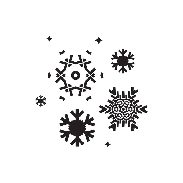 Colección Iconos Copo Nieve Aislados Sobre Fondo Blanco Elementos Copos — Vector de stock