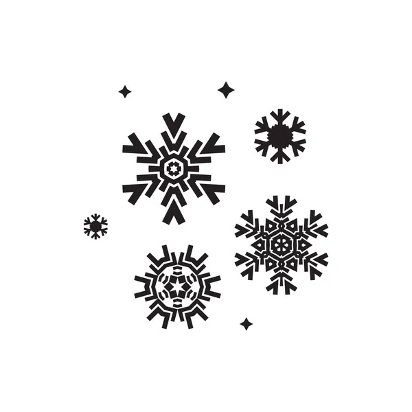 Colección Iconos Copo Nieve Aislados Sobre Fondo Blanco Elementos Copos — Vector de stock