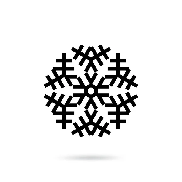 在白色背景上隔离的雪花图标 雪片元素用于冬季设计和装饰 冰箱矢量符号或徽标 — 图库矢量图片