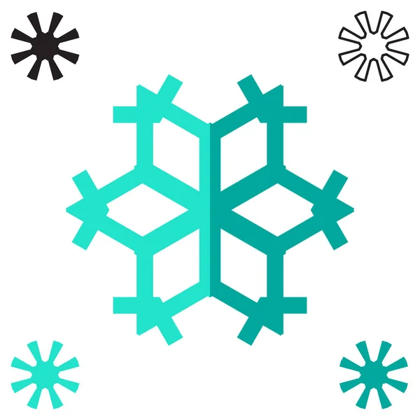 Kolekcja Ikony Śnieżynka Białym Tle Płatek Śniegu Elementy Zimowych Projektowania — Wektor stockowy