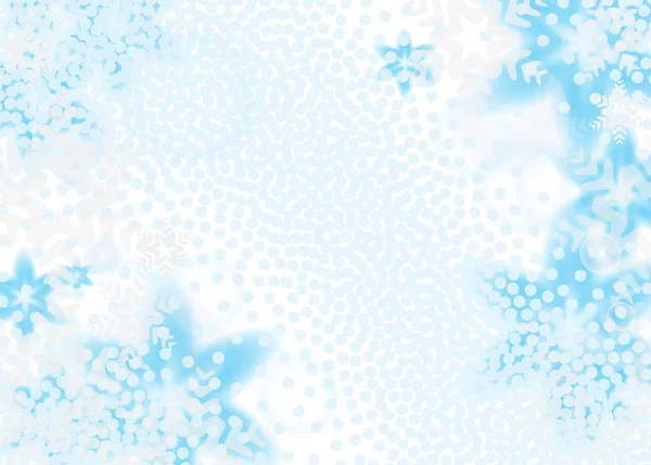 Světlé Modré Pozadí Sněhové Vločky Vektor Sněžení Zimní Vzorek Modrý — Stockový vektor