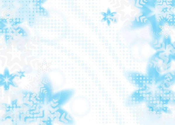 Bright Blue Background Snowflakes Vector Snowfall Winter Pattern Blue Snow — Stock Vector