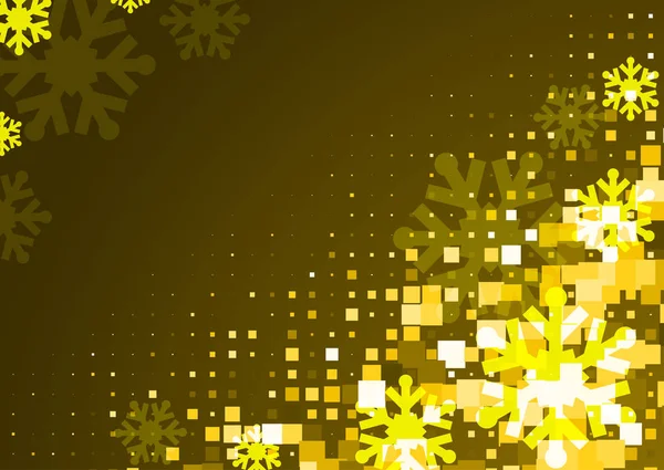 Fundo Dourado Com Flocos Neve Padrão Inverno Neve Vetor Dourado — Vetor de Stock