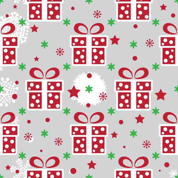 Boîtes Cadeaux Noël Motif Sans Couture Noël Présent Fond Sans — Image vectorielle