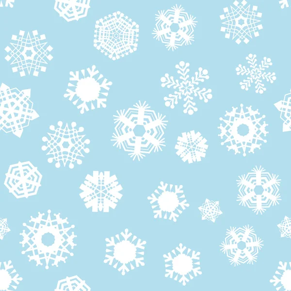 눈송이와 파란색 패턴입니다 크리스마스 디자인 떨어지는 — 스톡 벡터