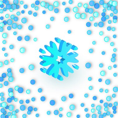 Carnaval konfeti arka plan basit mavi kar tanesi simgesi. Noel Kış tasarım ve yeni yıl dekorasyon, buzdolabı vektör simgeler veya bir gölge ile logo için kar pul öğe