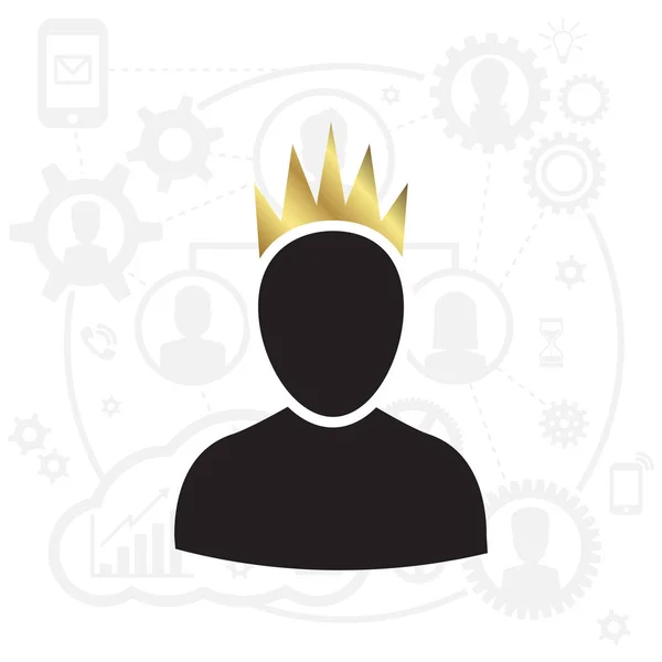 Perfil Privilegiado Administrador Con Ilustración Vectores Corona Dorada Icono Usuario — Vector de stock