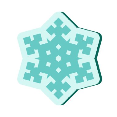 Beyaz arka plan üzerinde izole basit mavi kar tanesi simgesi. Noel Kış tasarım ve yeni yıl dekorasyon, buzdolabı vektör simgeler veya bir gölge ile logo için kar pul öğe