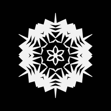 Basit kar tanesi kutsal kişilerin resmi, vektör simge veya izole logo. Snow flake öğe Noel Kış tasarımı ve yeni yıl dekorasyon için