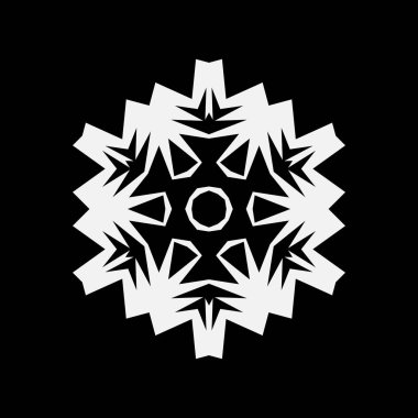 Basit kar tanesi kutsal kişilerin resmi, vektör simge veya izole logo. Snow flake öğe Noel Kış tasarımı ve yeni yıl dekorasyon için