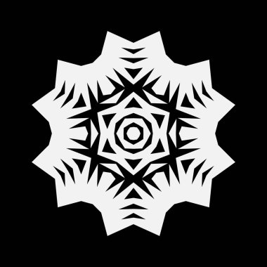 Basit kar tanesi kutsal kişilerin resmi, vektör simge veya izole logo. Snow flake öğe Noel Kış tasarımı ve yeni yıl dekorasyon için