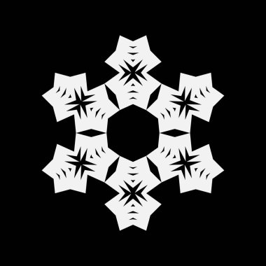 Basit kar tanesi kutsal kişilerin resmi, vektör simge veya izole logo. Snow flake öğe Noel Kış tasarımı ve yeni yıl dekorasyon için