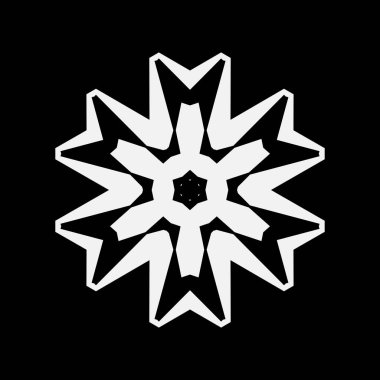 Basit kar tanesi kutsal kişilerin resmi, vektör simge veya izole logo. Snow flake öğe Noel Kış tasarımı ve yeni yıl dekorasyon için