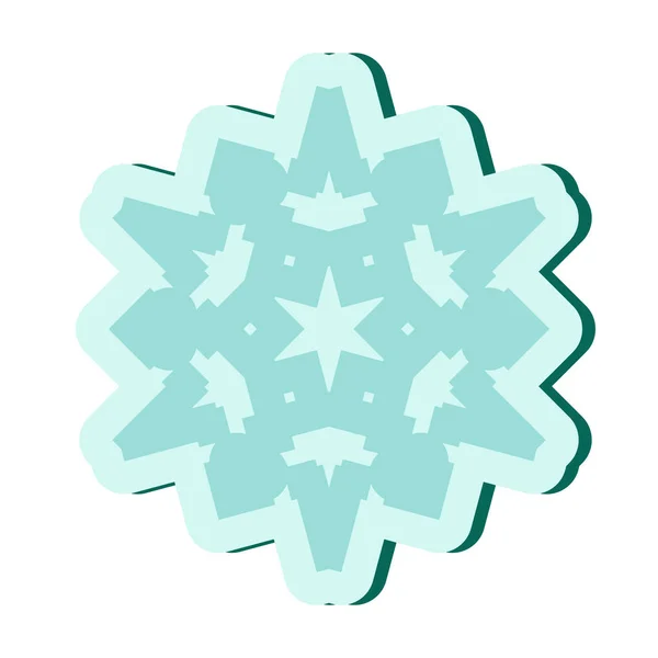 Einfaches Blaues Schneeflockensymbol Auf Weißem Hintergrund Schneeflocken Element Für Weihnachtswinterdesign — Stockvektor