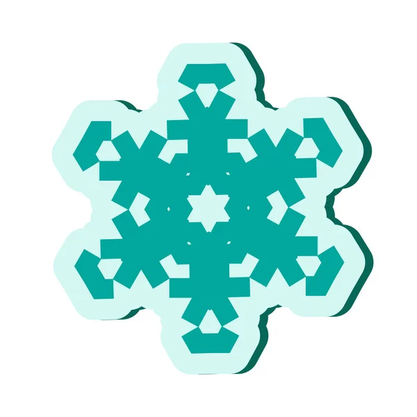 Simple Blue Snowflake Icon Isolated White Background Snow Flake Element — Stock Vector