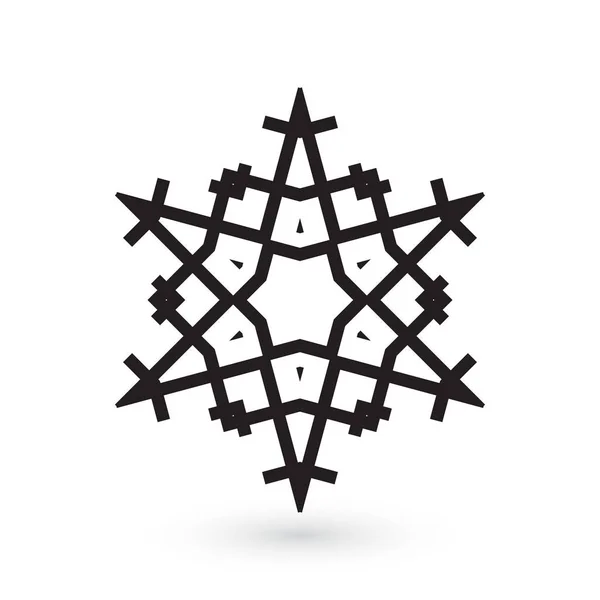 シンプルな雪の結晶アイコンが白い背景で隔離 クリスマス冬デザインと新年装飾の雪フレーク要素です 冷蔵庫 ベクトル記号やロゴ — ストックベクタ
