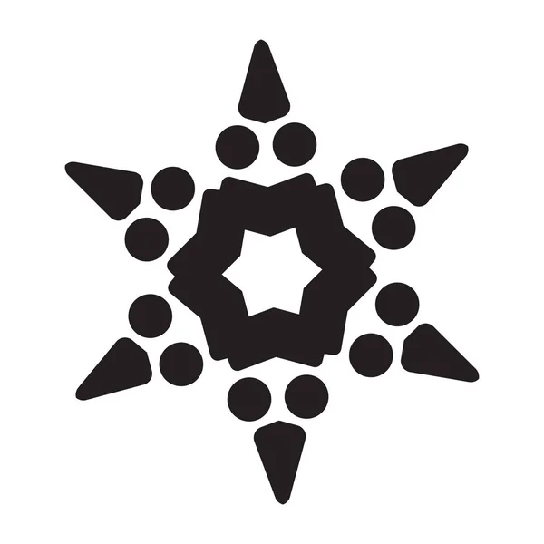Проста Піктограма Сніжинки Крапками Круглими Елементами Ізольовані Білому Тлі Снігові — стоковий вектор