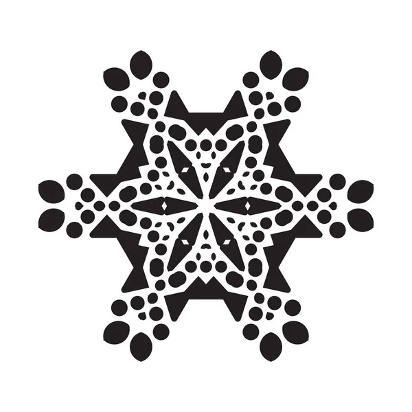 Simple Snowflake Icon Dots Elements Isolated White Background Snow Flake — Stock Vector