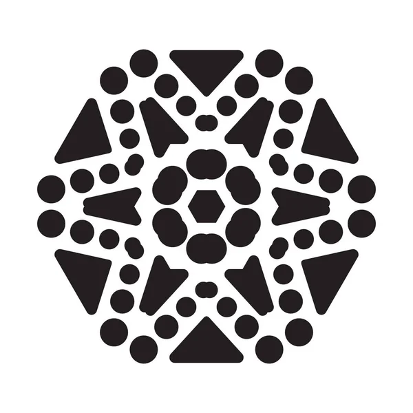 Simple Icône Flocon Neige Avec Des Points Des Éléments Ronds — Image vectorielle