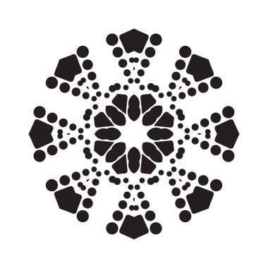 Basit kar tanesi simgesi nokta ve beyaz arka plan üzerinde izole yuvarlak elemanları. Noel Kış tasarım ve yeni yıl dekorasyon için kar pul öğe. Buzdolabı vektör simge veya logosu