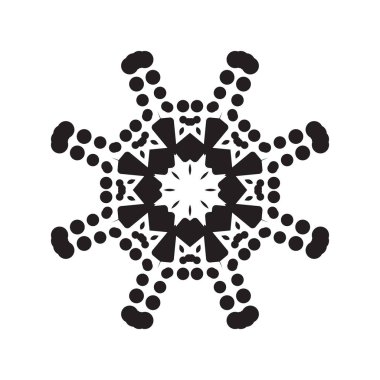 Basit kar tanesi simgesi nokta ve beyaz arka plan üzerinde izole yuvarlak elemanları. Noel Kış tasarım ve yeni yıl dekorasyon için kar pul öğe. Buzdolabı vektör simge veya logosu