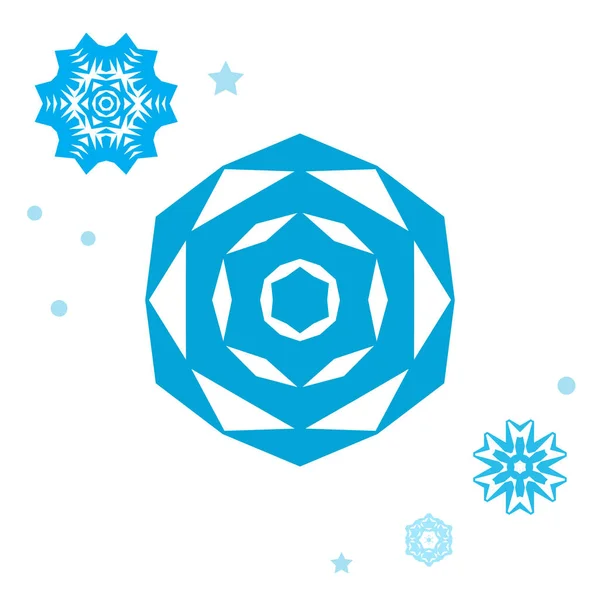 Conjunto Simple Icono Copo Nieve Aislado Sobre Fondo Blanco Elementos — Archivo Imágenes Vectoriales