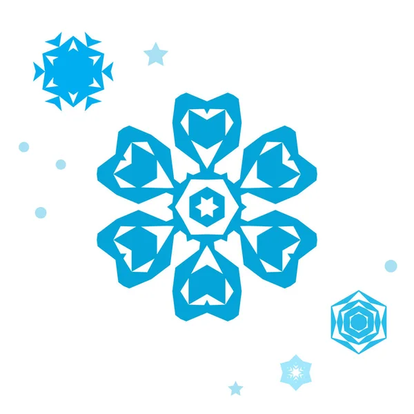 Conjunto Simple Icono Copo Nieve Aislado Sobre Fondo Blanco Elementos — Archivo Imágenes Vectoriales