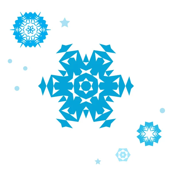 Einfaches Schneeflockensymbol Auf Weißem Hintergrund Schneeflockenelemente Für Weihnachtliches Winterdesign Und — Stockvektor