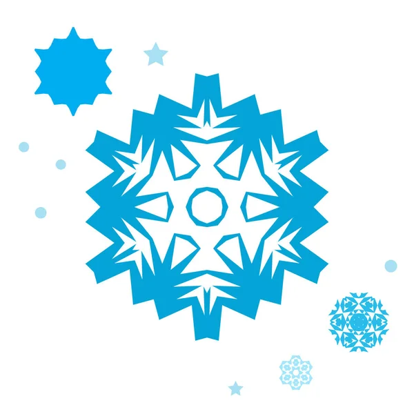 Einfaches Schneeflockensymbol Auf Weißem Hintergrund Schneeflockenelemente Für Weihnachtliches Winterdesign Und — Stockvektor