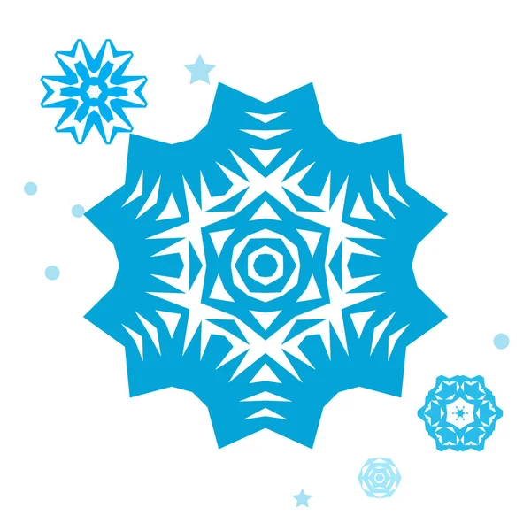 白い背景に分離された簡単な雪の結晶アイコンのセットです 雪フレーク要素クリスマス冬デザインや正月飾り 冷蔵庫 ベクトル記号やロゴ — ストックベクタ