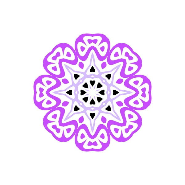Индийская Мандала Просто Значок Снежинки Изолированы Белом Фоне Элемент Снежинки — стоковый вектор