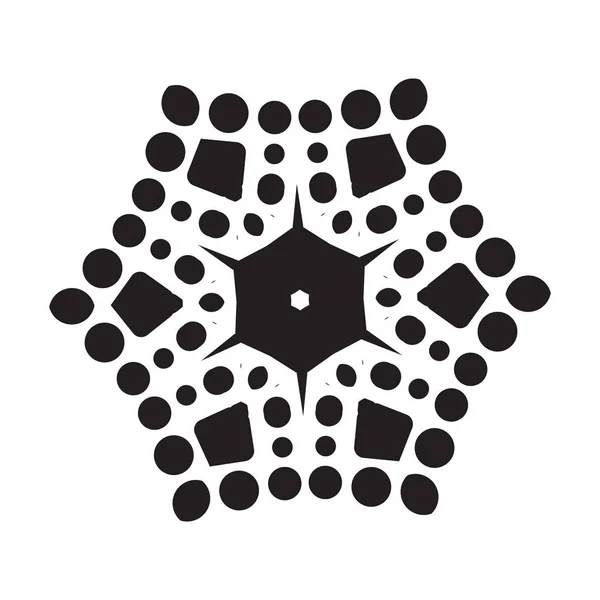 Simple Icône Flocon Neige Avec Des Points Des Éléments Ronds — Image vectorielle