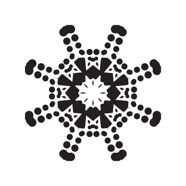 Απλό Snowflake Εικονίδιο Τελείες Και Στρογγυλή Στοιχεία Που Απομονώνονται Λευκό — Διανυσματικό Αρχείο