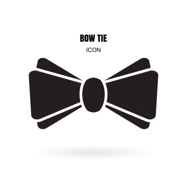 Beyaz arka plan üzerinde izole papyon veya boyun kravat basit vektör simgesi. Papyon sembolü, anahat, logo, resim veya çizim