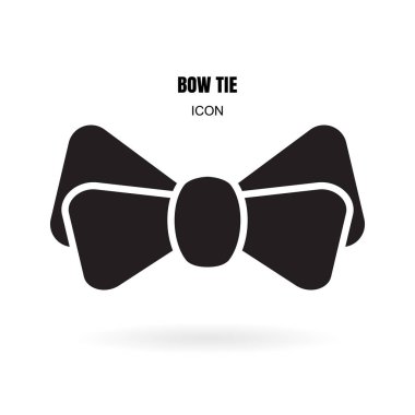 Beyaz arka plan üzerinde izole papyon veya boyun kravat basit vektör simgesi. Papyon sembolü, anahat, logo, resim veya çizim